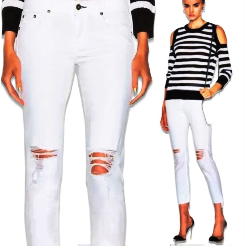 Rag & Bone Dre Capri in White - Picture 3 of 15